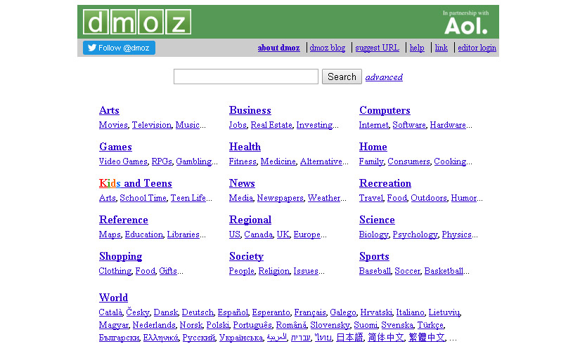 DMOZ Director Web by AOL